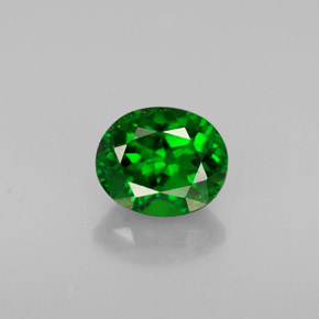 Diopsídio de cromo verde natural 0,68ct, corte oval, VS
