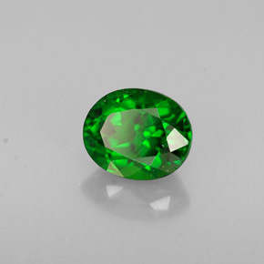 Diopsídio de cromo verde natural 0,68ct, corte oval, VS