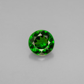 Diopsídio de cromo verde natural 0,64ct, corte redondo, VVS-VS