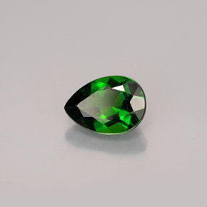 Diopsídio de cromo verde natural 0,85ct, formato de pêra, VVS-VS