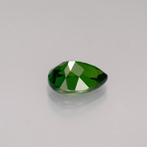 Diopsídio de cromo verde natural 0,85ct, formato de pêra, VVS-VS
