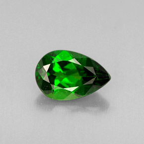 Diopsídio de Cromo Verde Natural 0.72ct, Formato de pêra, VVS-VS