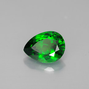 Diopsídio de cromo verde natural 0,72ct, formato de pêra, VVS-VS