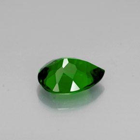 Diopsídio de cromo verde natural 0,72ct, formato de pêra, VVS-VS