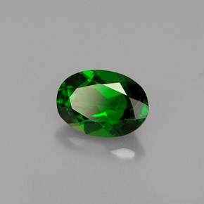 Diopsídio de cromo verde natural 0,88ct, corte oval, VS