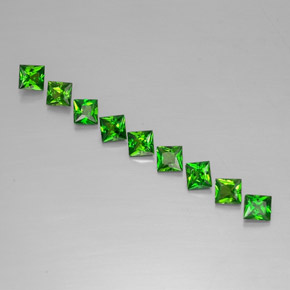 Pedras preciosas de diopsídio de cromo verde natural de  ct, quadrado, VVS-VS