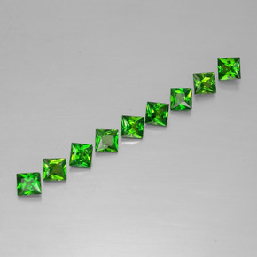Pedras preciosas de diopsídio de cromo verde natural de  ct, quadrado, VVS-VS