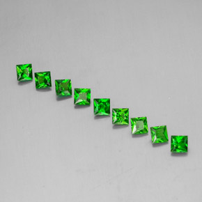 Pedras preciosas de diopsídio de cromo verde natural de  ct, quadrado, VVS-VS