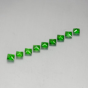 Pedras preciosas de diopsídio de cromo verde natural de  ct, quadrado, VVS-VS
