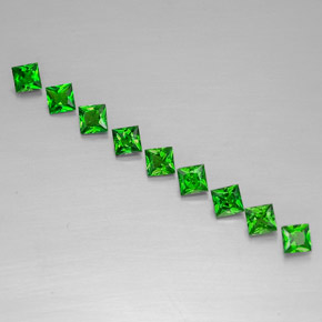 Pedras preciosas de diopsídio de cromo verde natural de  ct, quadrado, VVS-VS