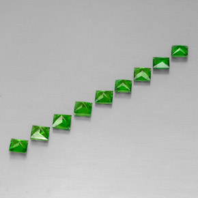 Pedras preciosas de diopsídio de cromo verde natural de  ct, quadrado, VVS-VS