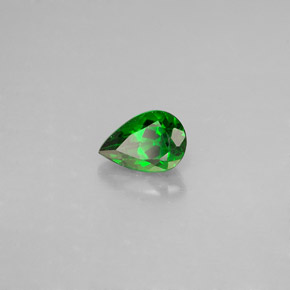 Diopsídio de cromo verde natural 0,60ct, formato de pêra, VVS