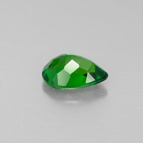 Diopsídio de cromo verde natural 0,59ct, formato de pêra, VVS-VS