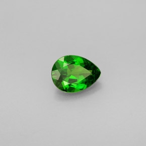Diopsídio de cromo verde natural 0,69ct, formato de pêra, VS