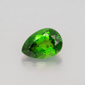 Diopsídio de cromo verde natural 0,79ct, formato de pêra, VVS-VS
