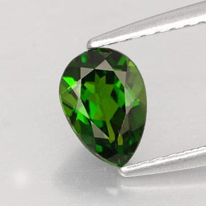 Diopsídio de Cromo Verde Natural 0.80ct, Formato de pêra, VVS-VS