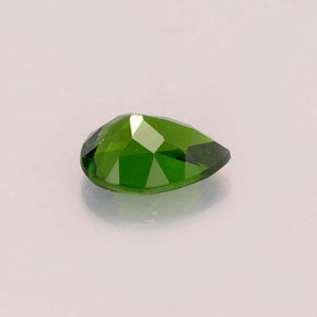 Diopsídio de cromo verde natural 0,76ct, formato de pêra, VVS
