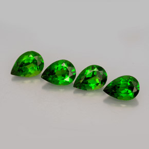 Pedras preciosas de diopsídio de cromo verde natural de  ct, formato de pêra, VVS-VS