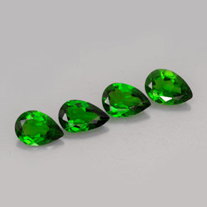 Pedras preciosas de diopsídio de cromo verde natural de  ct, formato de pêra, VVS-VS