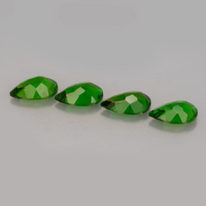 Pedras preciosas de diopsídio de cromo verde natural de  ct, formato de pêra, VVS-VS