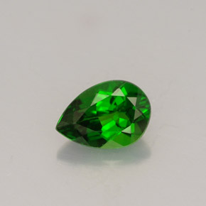 Diopsídio de cromo verde natural 0,69ct, formato de pêra, VVS