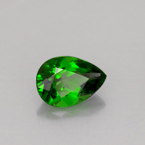Diopsídio de cromo verde natural 0,76ct, formato de pêra, VS