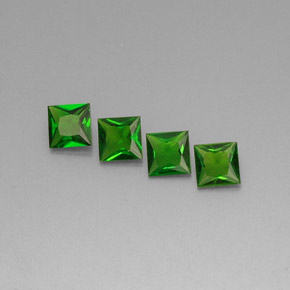 Pedras preciosas de diopsídio de cromo verde natural de  ct, quadrado, VVS-VS