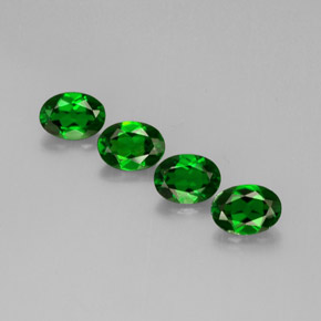 Pedras preciosas de diopsídio de cromo verde natural de  ct, corte oval, VVS-VS