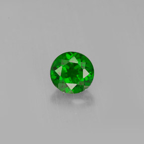 Diopsídio de cromo verde natural 0,60ct, corte redondo, VS