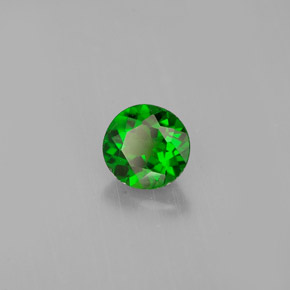 Diopsídio de cromo verde natural 0,60ct, corte redondo, VS