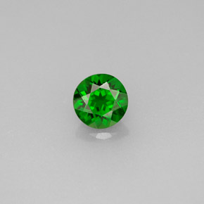 Diopsídio de cromo verde natural 0,55ct, corte redondo, VVS-VS