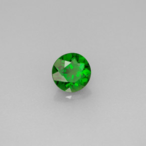Diopsídio de cromo verde natural 0,55ct, corte redondo, VVS-VS