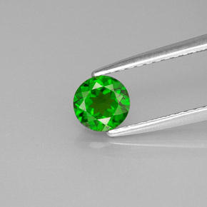 Diopsídio de cromo verde natural 0,58ct, corte redondo, VS