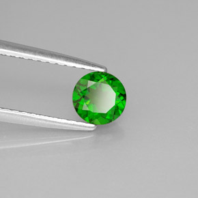 Diopsídio de cromo verde natural 0,58ct, corte redondo, VS