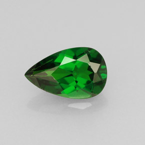Diopsídio de cromo verde natural 0,84ct, formato de pêra, VS