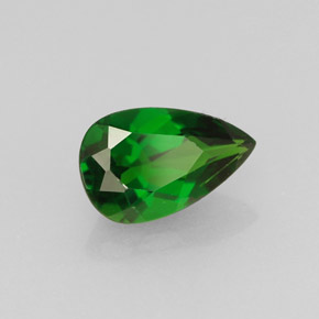 Diopsídio de cromo verde natural 0,84ct, formato de pêra, VS