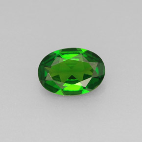 Diopsídio de cromo verde natural 0,60ct, corte oval, VS