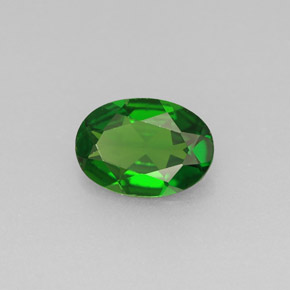 Diopsídio de cromo verde natural 0,60ct, corte oval, VS