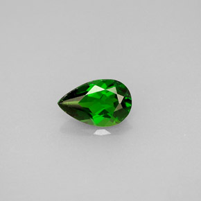 Diopsídio de cromo verde natural 0,82ct, formato de pêra, VS