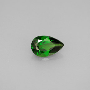Diopsídio de cromo verde natural 0,82ct, formato de pêra, VS