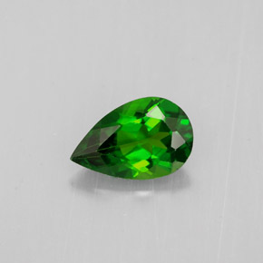 Diopsídio de cromo verde natural 0,78ct, formato de pêra, VS