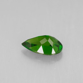 Diopsídio de cromo verde natural 0,78ct, formato de pêra, VS