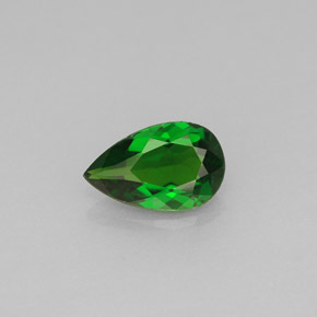 Diopsídio de cromo verde natural 0,81ct, formato de pêra, VVS-VS