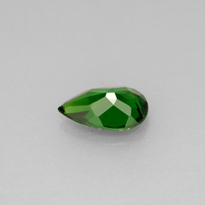 Diopsídio de cromo verde natural 0,81ct, formato de pêra, VVS-VS