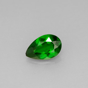 Diopsídio de cromo verde natural 0,78ct, formato de pêra, VS