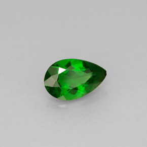Diopsídio de cromo verde natural 0,78ct, formato de pêra, VS
