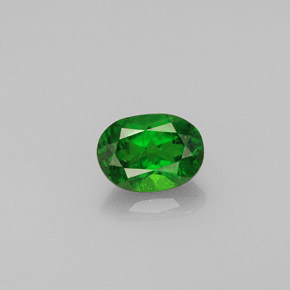 Diopsídio de cromo verde natural 0,38ct, corte oval, VS