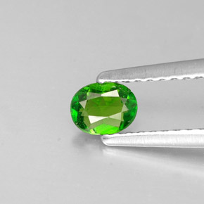 Diopsídio de cromo verde natural 0,23ct, corte oval, VS