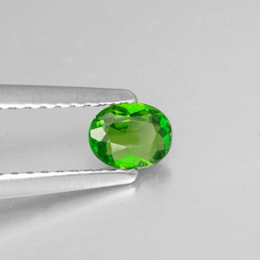 Diopsídio de cromo verde natural 0,23ct, corte oval, VS