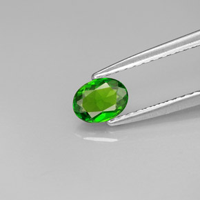 Diopsídio de cromo verde natural 0,33ct, corte oval, VS
